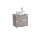 ROCA - Mueble THE GAP 600x460 roble city texturizado para lavabos de sobre encimera de dos cajones