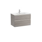 ROCA - Mueble UNIK THE GAP 800x460 lavabo blanco dos cajones roble city texturizado