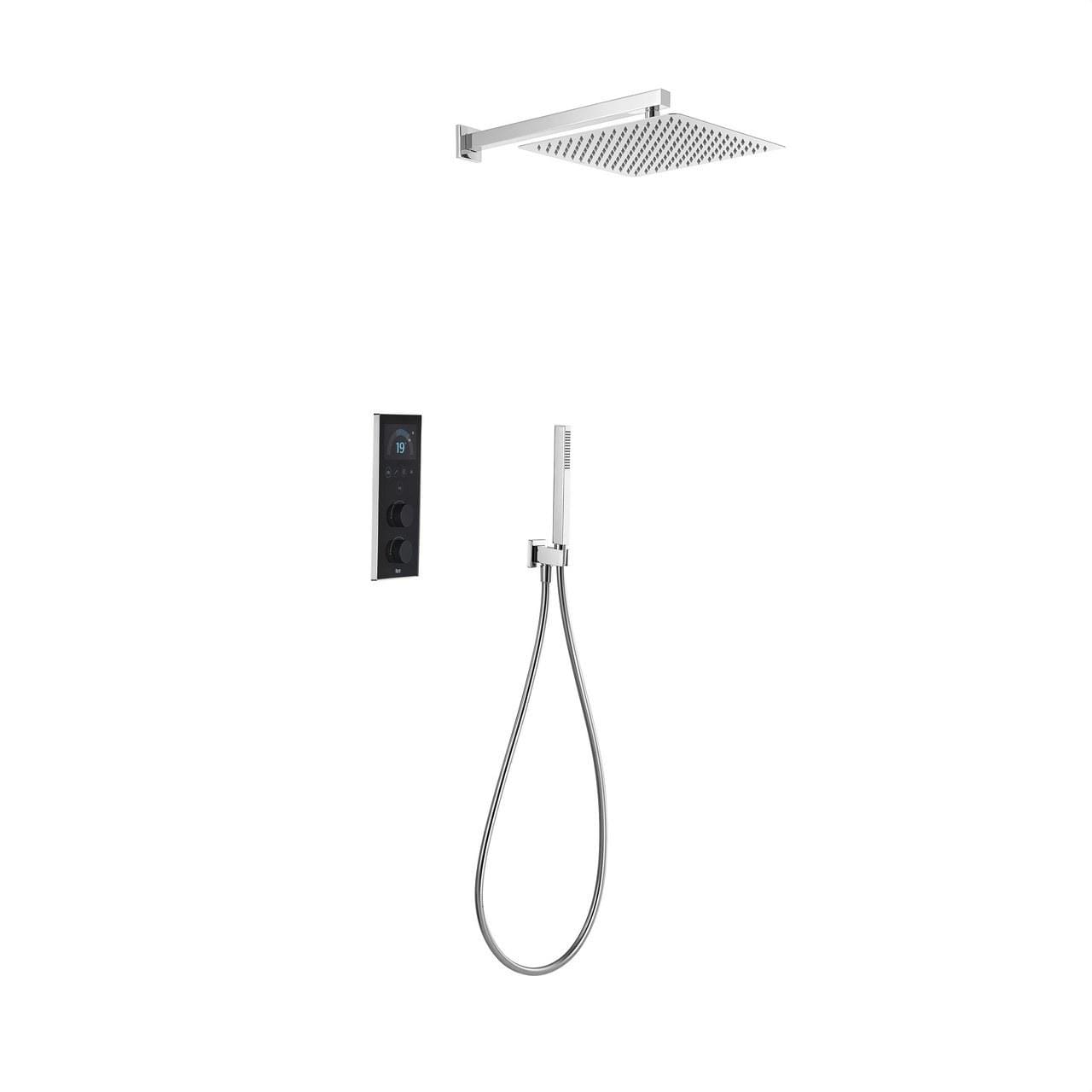 ROCA - Kit Smart Shower 2 vías con brazo cuadrado para rociador de pared L400mm