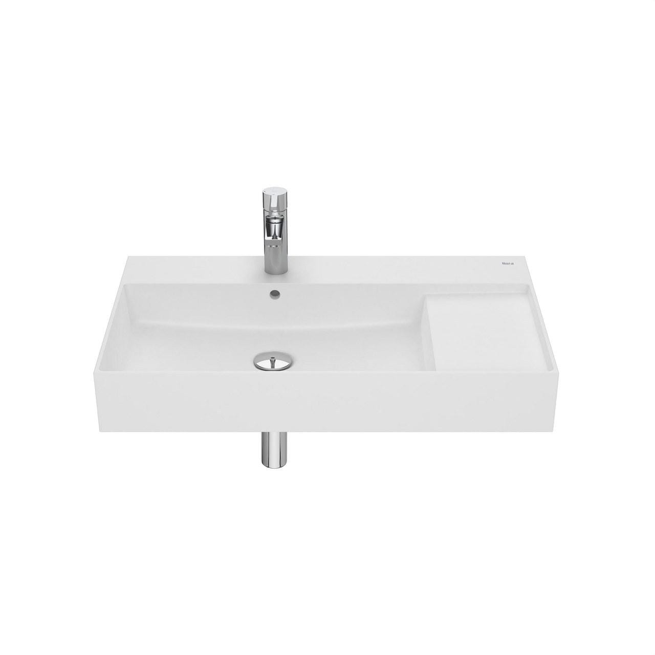 ROCA - Lavabo INSPIRA con juego fijación 800x490 blanco mate