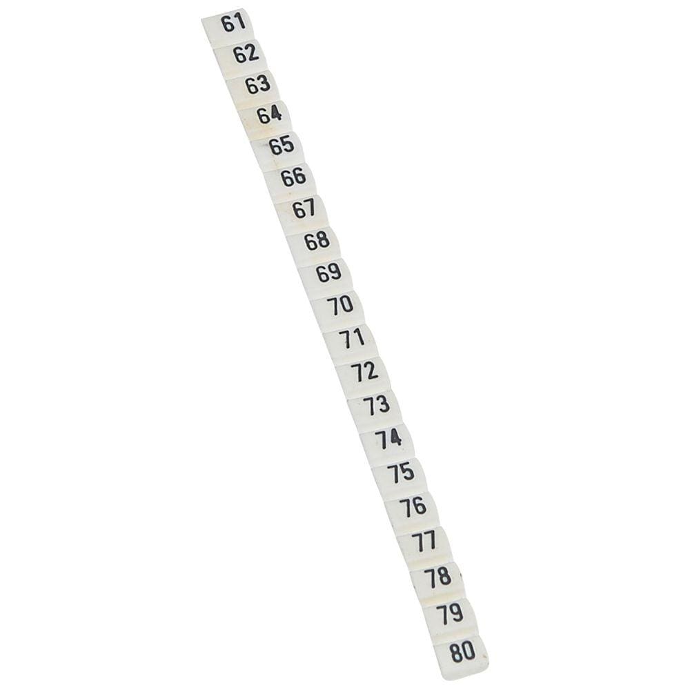 LEGRAND - Etiqueta CAB 3 para cableado de 0,5 a 1,5mm² - negro/fondo blanco - números 61 a 80