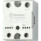 FINDER - Relé de estado sólido SERIE 77, 1 salida NA 25A, montaje en panel, 24V DC, salida 230V AC, tipo relé, conexión zero crossing (emb.1u)