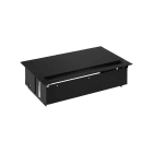 SIMON - Kit dentro de la mesa personalizable SIMON 400 con tapa+cepillo+2 schukos+3 elementos vacíos negro