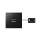 SIMON - Conector SIMON 400 HDMI tipo A H-H con latiguillo y placa incorporada negra