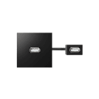 SIMON - Conector SIMON 400 USB tipo A H-H con latiguillo y placa incorporada negra