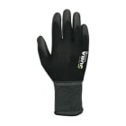 JUBA - Guante nylon® recubierto de poliuretano talla 10 sin costuras con puño color negro