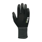 JUBA - Guante nylon® recubierto de poliuretano talla 6 sin costuras con puño color negro