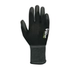 JUBA - Guante nylon® recubierto de poliuretano talla 7 sin costuras con puño color negro