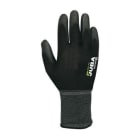 JUBA - Guante nylon® recubierto de poliuretano talla 8 sin costuras con puño color negro