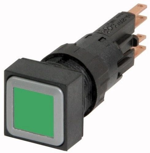 EATON - Pulsador luminoso rasante Q25LTR-GN/WB 24V con enclavamiento verde