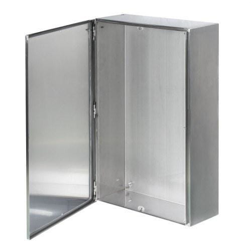 IDE - CAJA BORNAS 300X300X135MM INOX 304L ABISAGRADA LATERAL LISO Y TAPA ATORNILLADA IP66