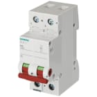 SIEMENS - Interruptor 70mm 400V 2 módulos 35mm² 2 polos 63A maneta rojo