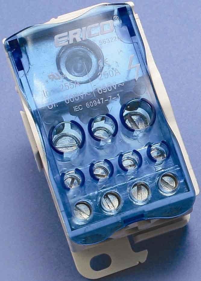 ERICO - BLOQUE REPARTIDOR UD 250A 12 CONEX.51kA