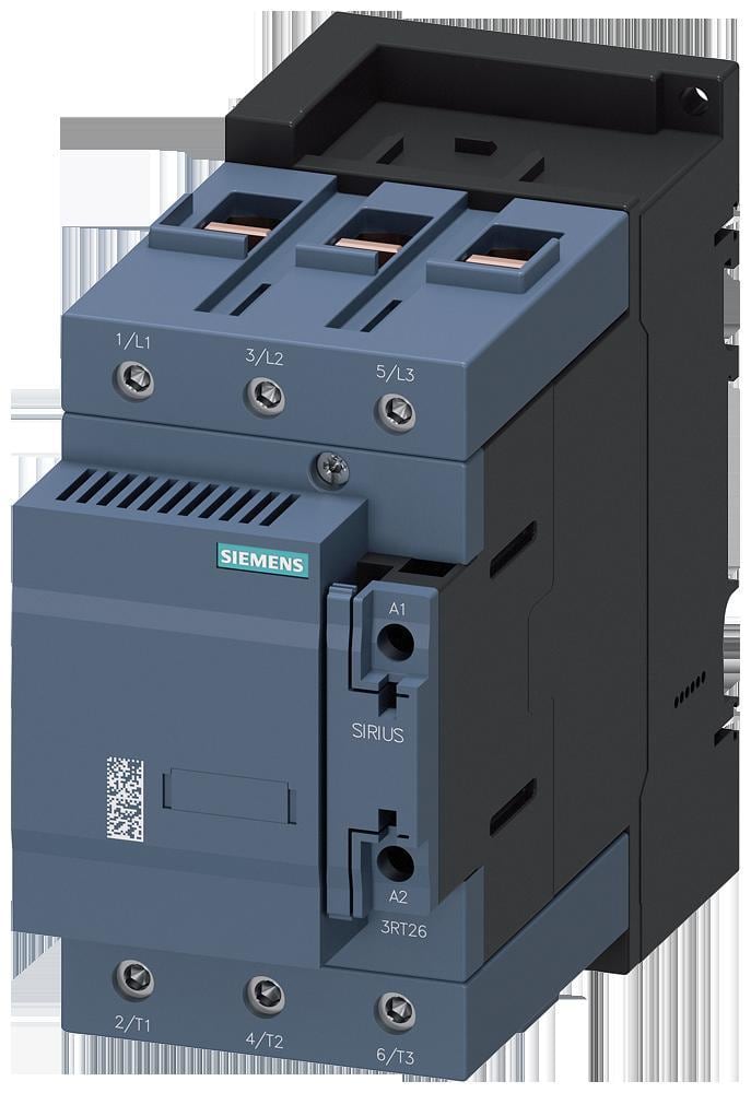 SIEMENS - Contactor de condensador AC-6b 75kVAr / 400V 1NO+1NC 24V AC, 50/60Hz 3 polos, terminal de tornillo. Tamaño S3