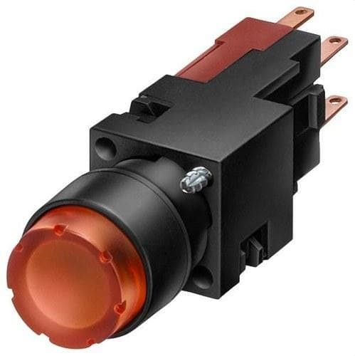 SIEMENS - Aparato completo 16mm pulsador luminaria saliente 1NA verde