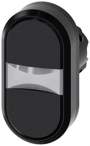 SIEMENS - Pulsador doble redondo plástico negro negro botón rasante