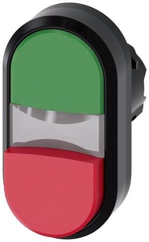 SIEMENS - Pulsador doble redondo plástico verde rojo .botón rasante saliente