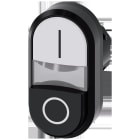 SIEMENS - Pulsador doble luminoso blanco unipolar negro O botón rasante saliente