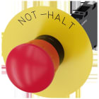 SIEMENS - Pulsador placa fondo amarillo "NOT-HALT" 1NA+1NC resorte