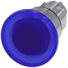 SIEMENS - Pulsador seta 22mm redondo metálico brillante azul 40mm