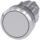 SIEMENS - Pulsador metálico brillante gris botón rasante momentáneo