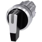 SIEMENS - Selector redondo metálico brillante negro blanco manecilla larga I-O-II
