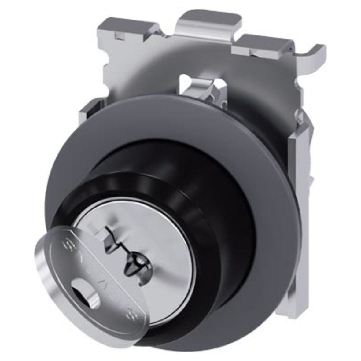 SIEMENS - Interruptor de llave RONIS 30mm redondo metal, mate, cerradura SB30 con 2 llaves, 2 posiciones O-I, sostenido, extracción de llave O