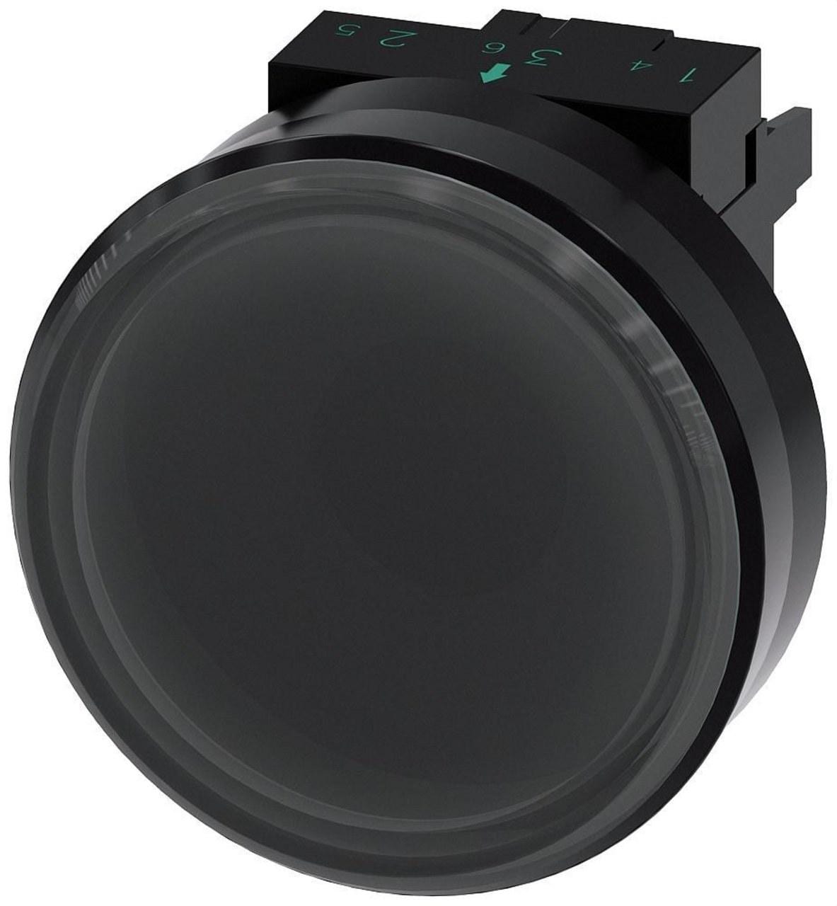 SIEMENS - Pulsador 22mm redondo plástico negro momentáneo 24V DC M12