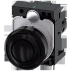 SIEMENS - Avisador acústico, compacto, 110V AC, 22mm, redondo, plástico, negro, tono continuo 2,4kHz, IP40, 95dB/10cm, con soporte