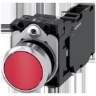 SIEMENS - Pulsador redondo metálico brillante rojo 1NA+1NC borne tornillo