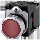SIEMENS - Pulsador redondo metálico brillante rojo 1NC led 230V tornillo