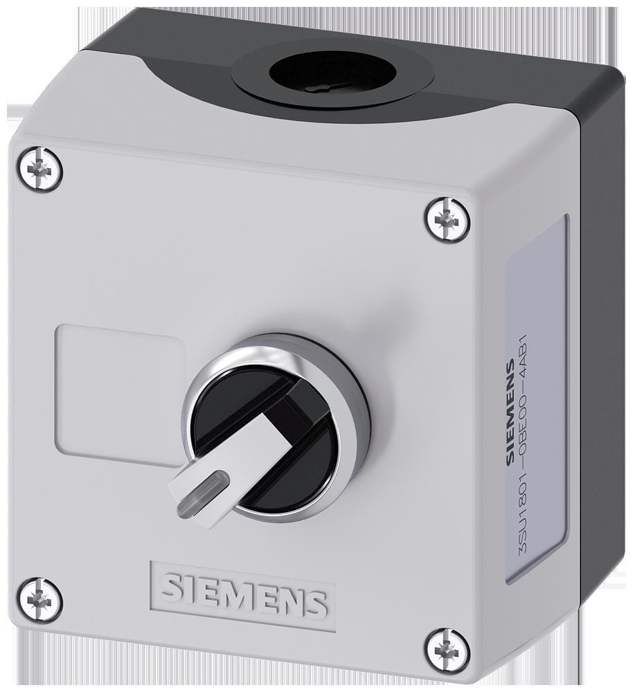 SIEMENS - CAJA P/AP.MDO.PLAST.PARTE SUP.GR,1 PT.MDO.RED.22mm,SEL.NG METAL 2 POS.MOTNEO.1NA