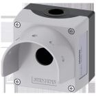 SIEMENS - Caja para aparatos de mando 22mm, redondo, caja metálica parte superior de color gris con collar de protección para 5 candados