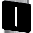 SIEMENS - Plaquita caja 22x22mm negro letras blanco símbolo unipolar