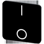 SIEMENS - Plaquita caja 22x22mm negro letras blanco símbolo unipolar O