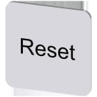 SIEMENS - Plaquita caja 22x22mm plata letras negro inscripción RESET