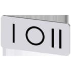 SIEMENS - Plaquita 12,5x27mm plata letras negro símbolo I-O-II