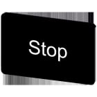 SIEMENS - Plaquita 17,5x27mm negro letras blanco inscripción STOP