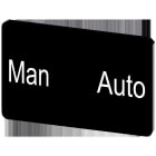 SIEMENS - Plaquita 17,5x27mm negro letras blanco inscripción MAN AUTOMATA