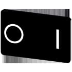 SIEMENS - Plaquita 17,5x27mm negro letras blanco símbolo O unipolar