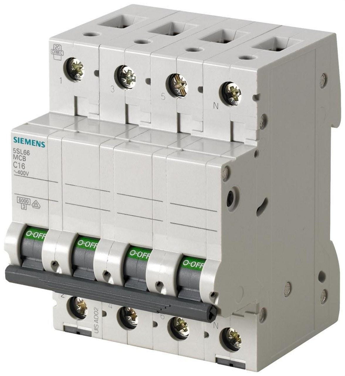 SIEMENS - Automático magnetotérmico 400V 6kA 3 polos + neutro polos C 4A