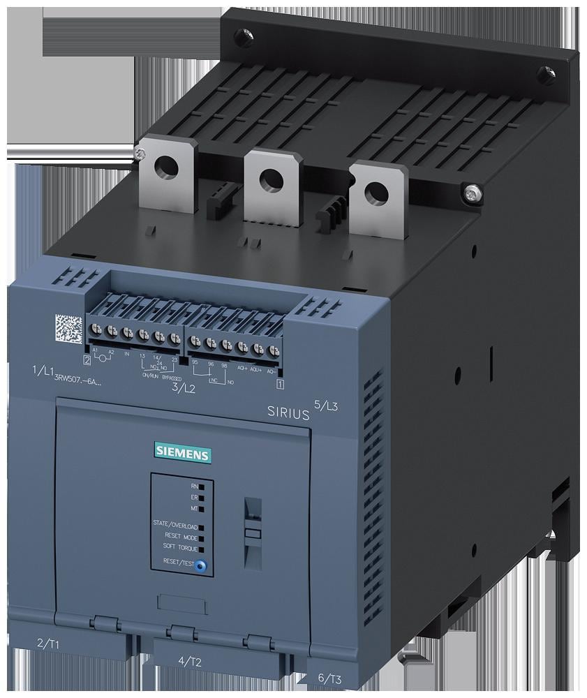 SIEMENS - Arrancador suave SIRIUS 200/600V 470A 110/250V AC borne de tornillo salida analógica