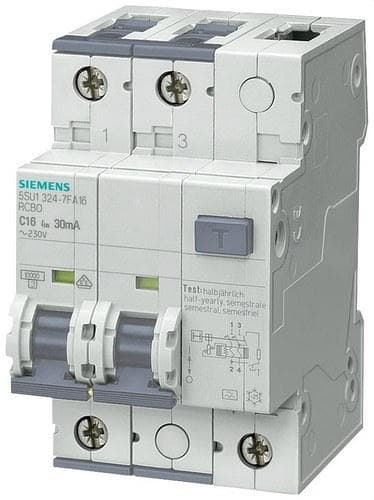 SIEMENS - Diferencial combinación 3 módulos 2 polos 6A 30mA 1KA-C