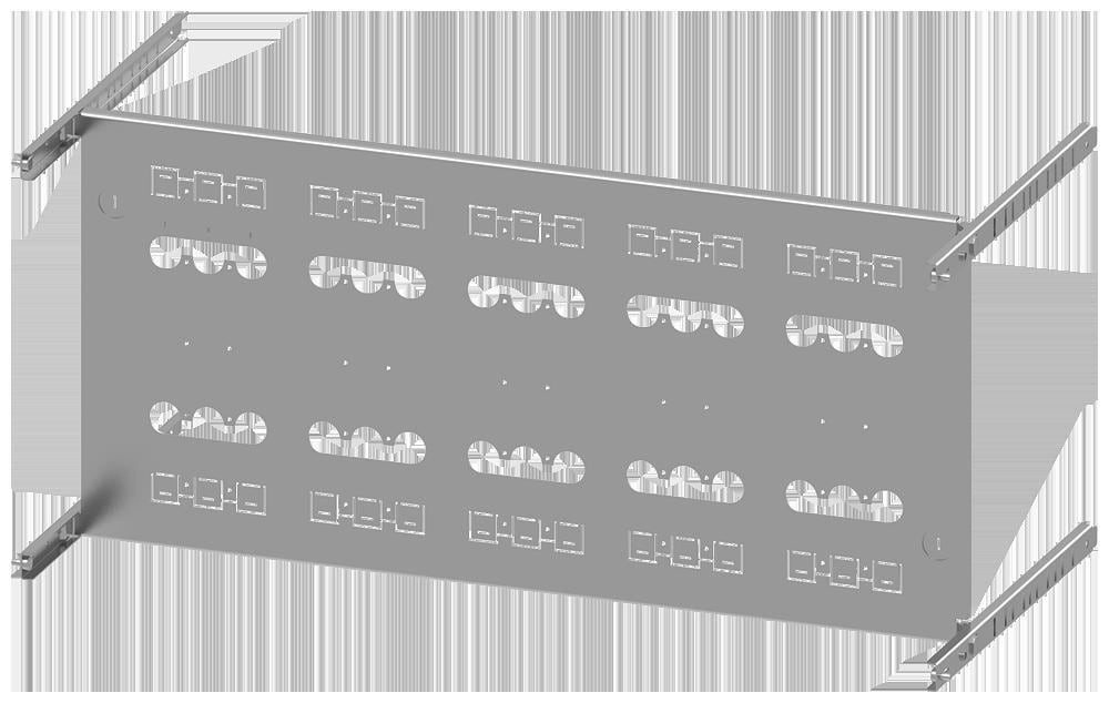 SIEMENS - Placa montaje 3VA12 250A 3 polos 5 interruptores 350x800mm