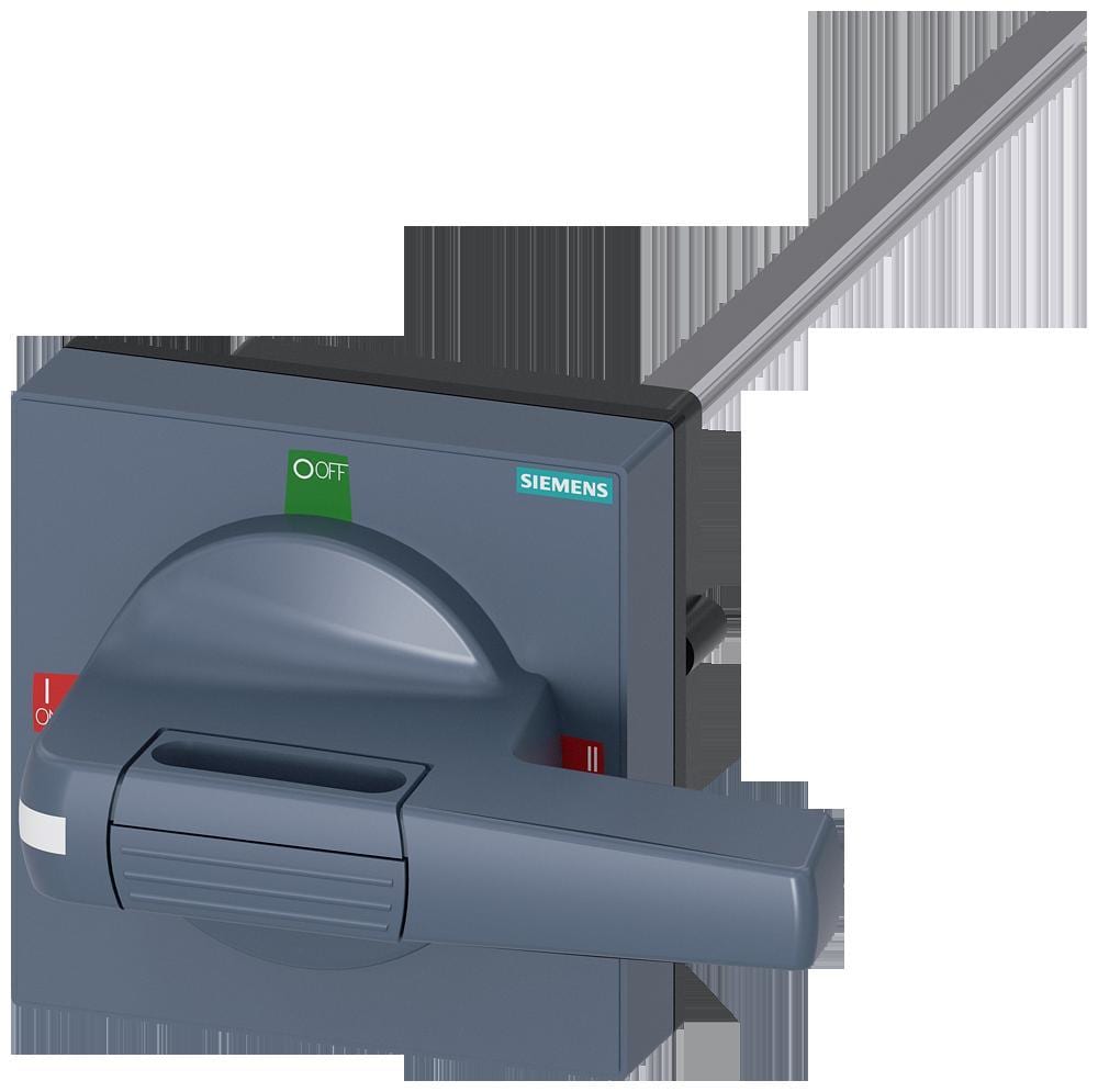 SIEMENS - Accionamiento giratorio puerta estándar 100x100, eje 8x8, 300mm, I-0-II unidad completa, maneta 100mm, con compensación de tolerancia