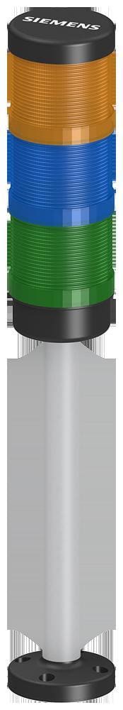 SIEMENS - Columna de señalización luz continua amarillo / azul / verde LED integrado 24V AC/DC tubería 250mm pie plástico