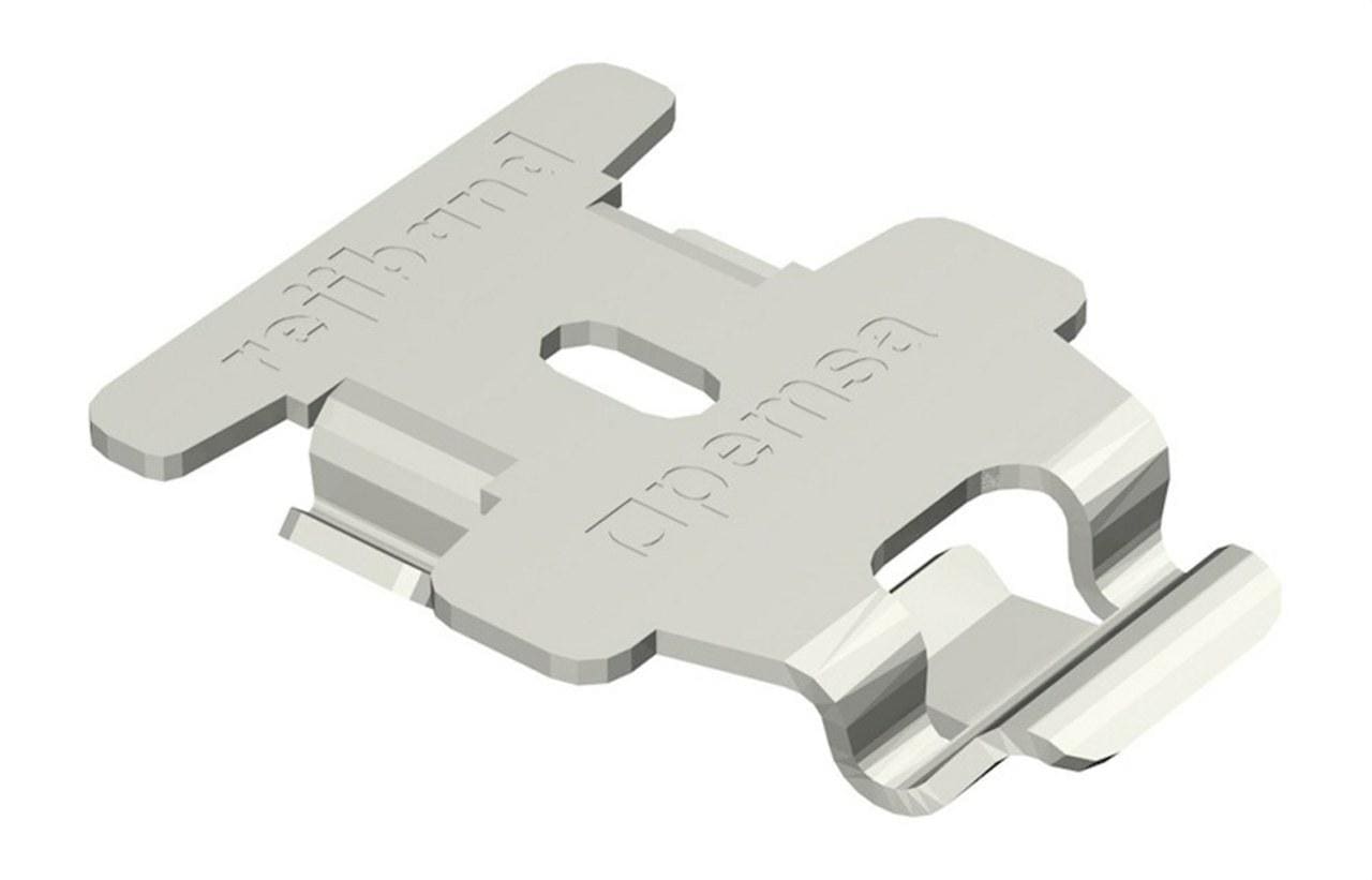 PEMSA - Conector Click Base, para la unión de bandejas Rejiband, en acero, acabado electrocincado EZ