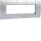 HAGER - Soporte con 3 mecanismos 45x45mm aluminio