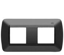 EGI - Embellecedor 2 módulo para caja universal negro