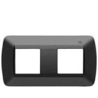 EGI - Embellecedor 2 módulo para caja universal negro
